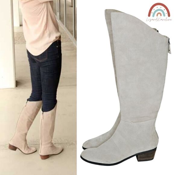 New! Dr. Scholl's Melrose Leather Suede Knee High Tall Boot - Picture 1 of 16